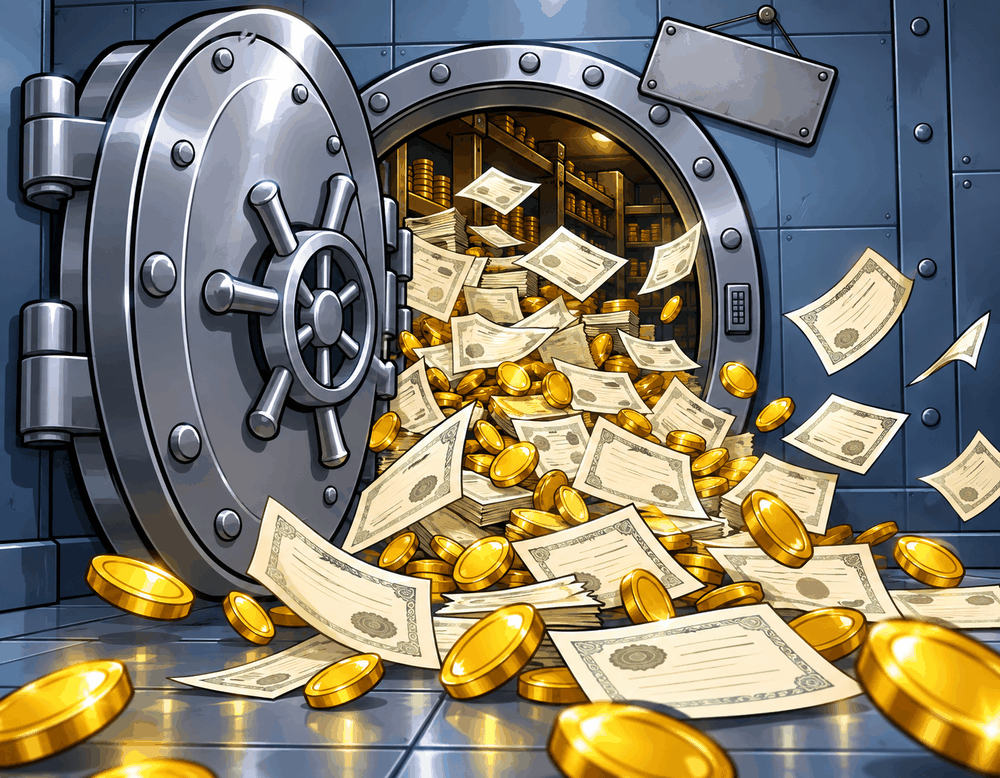 A vault full of tokenized stock certificates